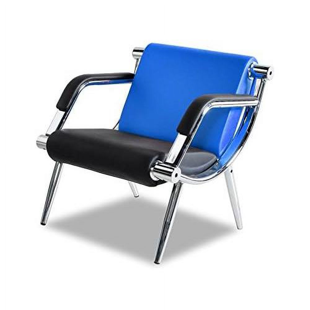 Blue And Black PU Leather Office Reception Chair U873488