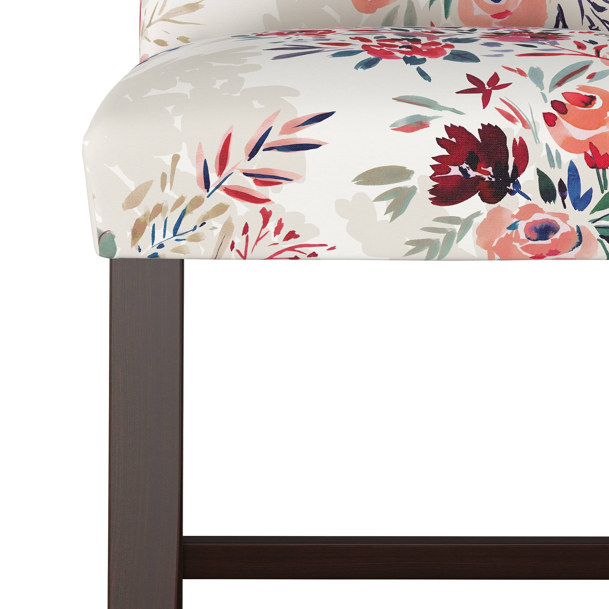 Multi Floral Bar Stool with Espresso Legs H1070