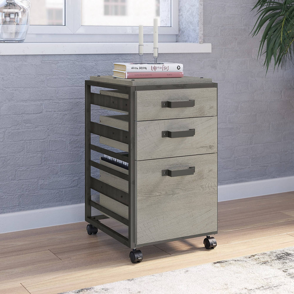 3 Drawer Mobile File Cabinet in Cottage White B486234