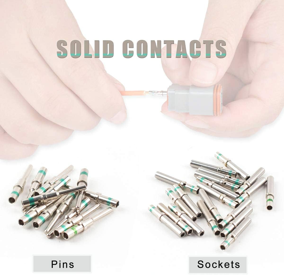 Deutsch Connector Kit 35 Pairs Gray IP67 Waterproof Electrical Connectors Plug Q60976
