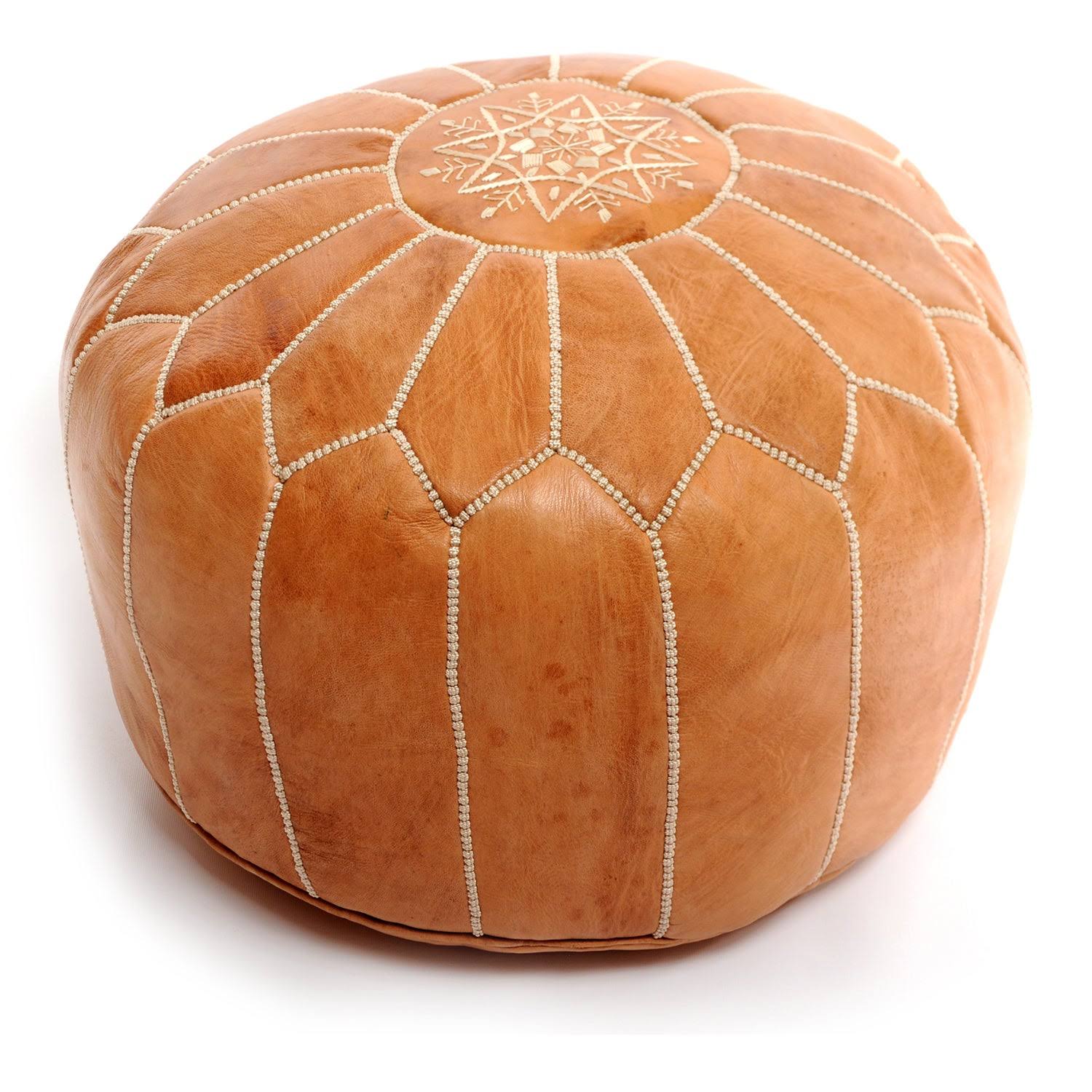 Pink Leather Ottoman P215260