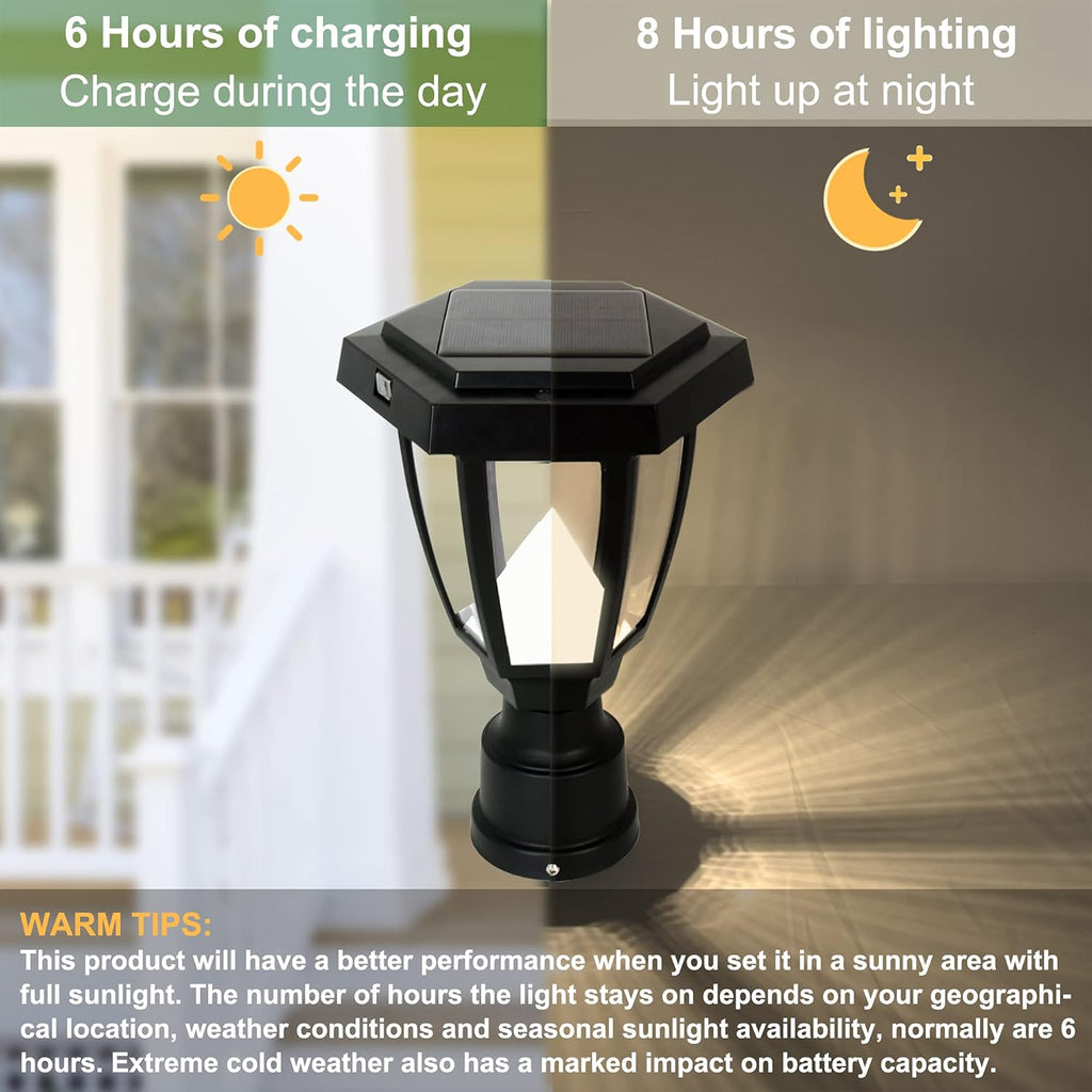 Black Plastic LED Outdoor Post Light Lantern Z498898