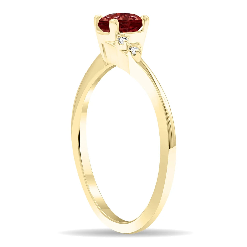 Garnet and Diamond Ring in 10K Yellow Gold Y449738