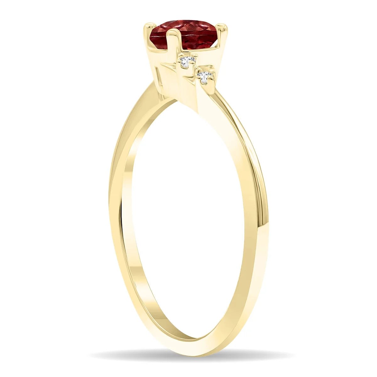 Garnet and Diamond Ring in 10K Yellow Gold Y449738
