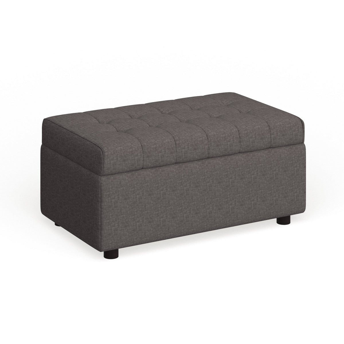 Grey Linen Rectangular Storage Ottoman M9937