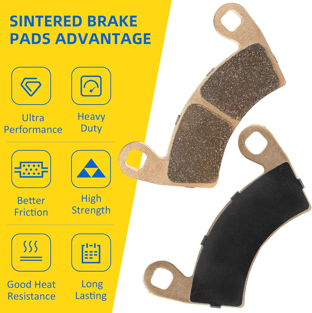 Left & Right Rear Brake Calipers & Pads Sintered for Polaris RZR XP 1000 RS1 Ranger-Crew-900 K749