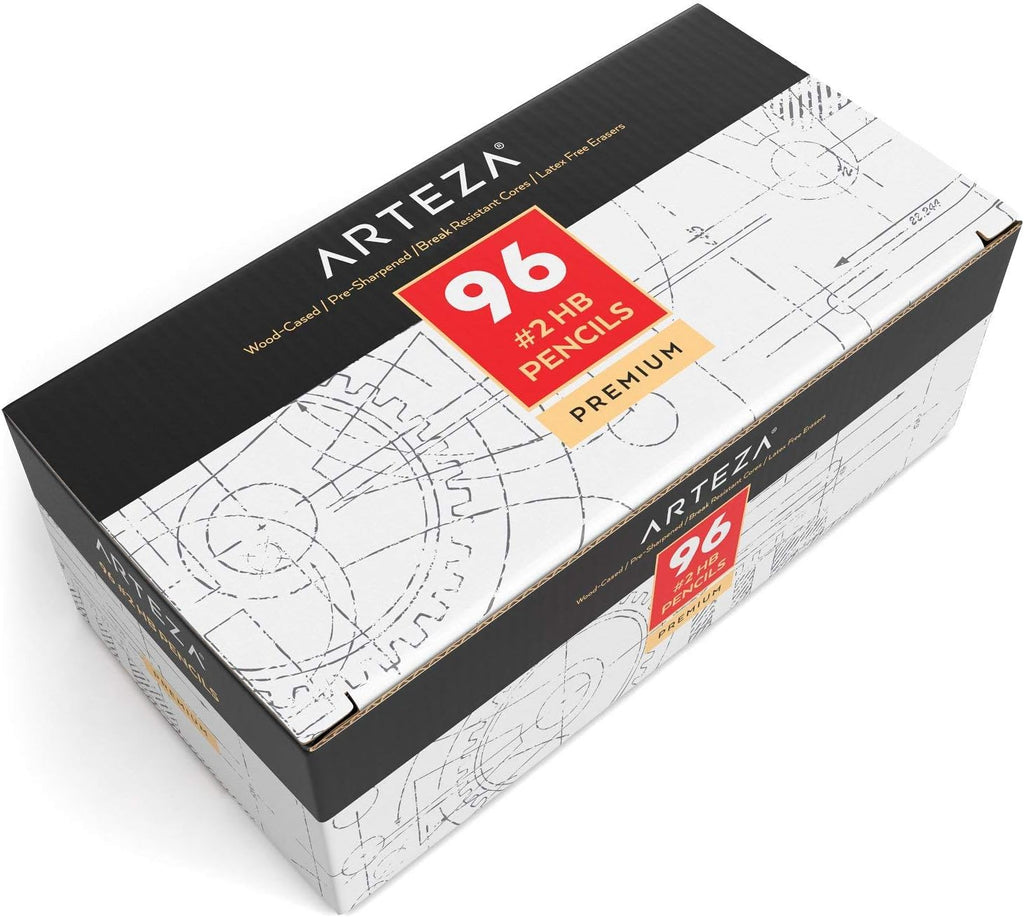 HB #2 School Pencils, Pack of 96, Black, Electric Pencil Sharpener, Pack of 2 A6368