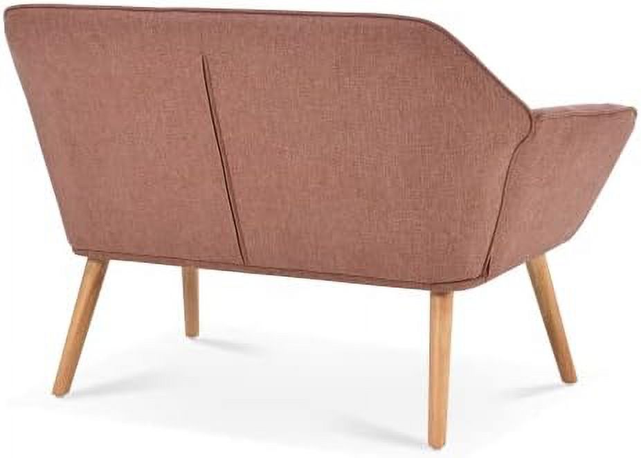 Blue Linen 2-Seat Loveseat Sofa with 2 Pillow Q550583