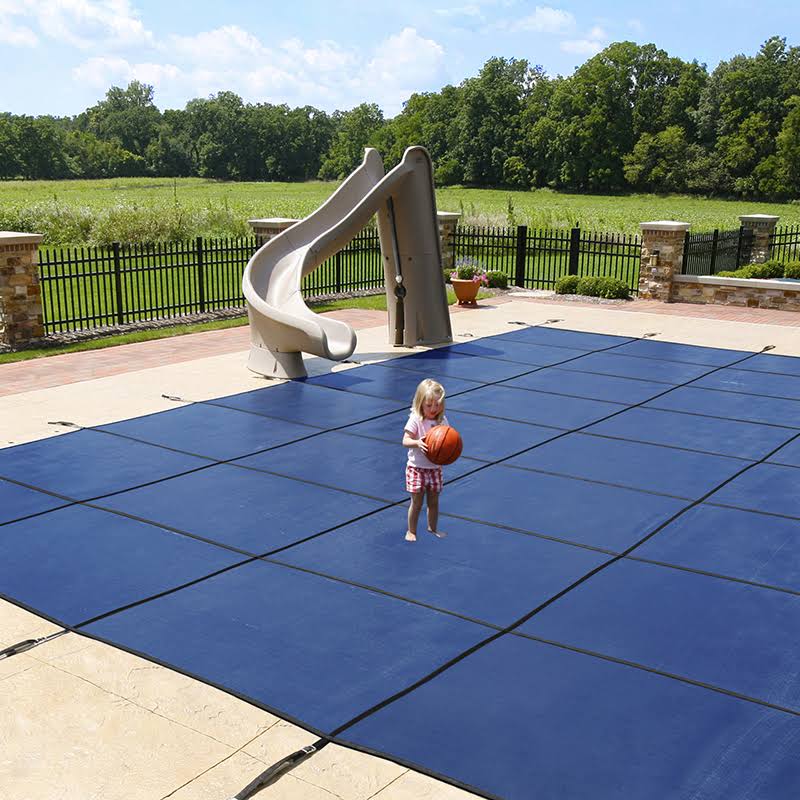 Blue 20-Year Ultra Light Solid Safety Cover for 12-ft x 24-ft Rect Pool D7957