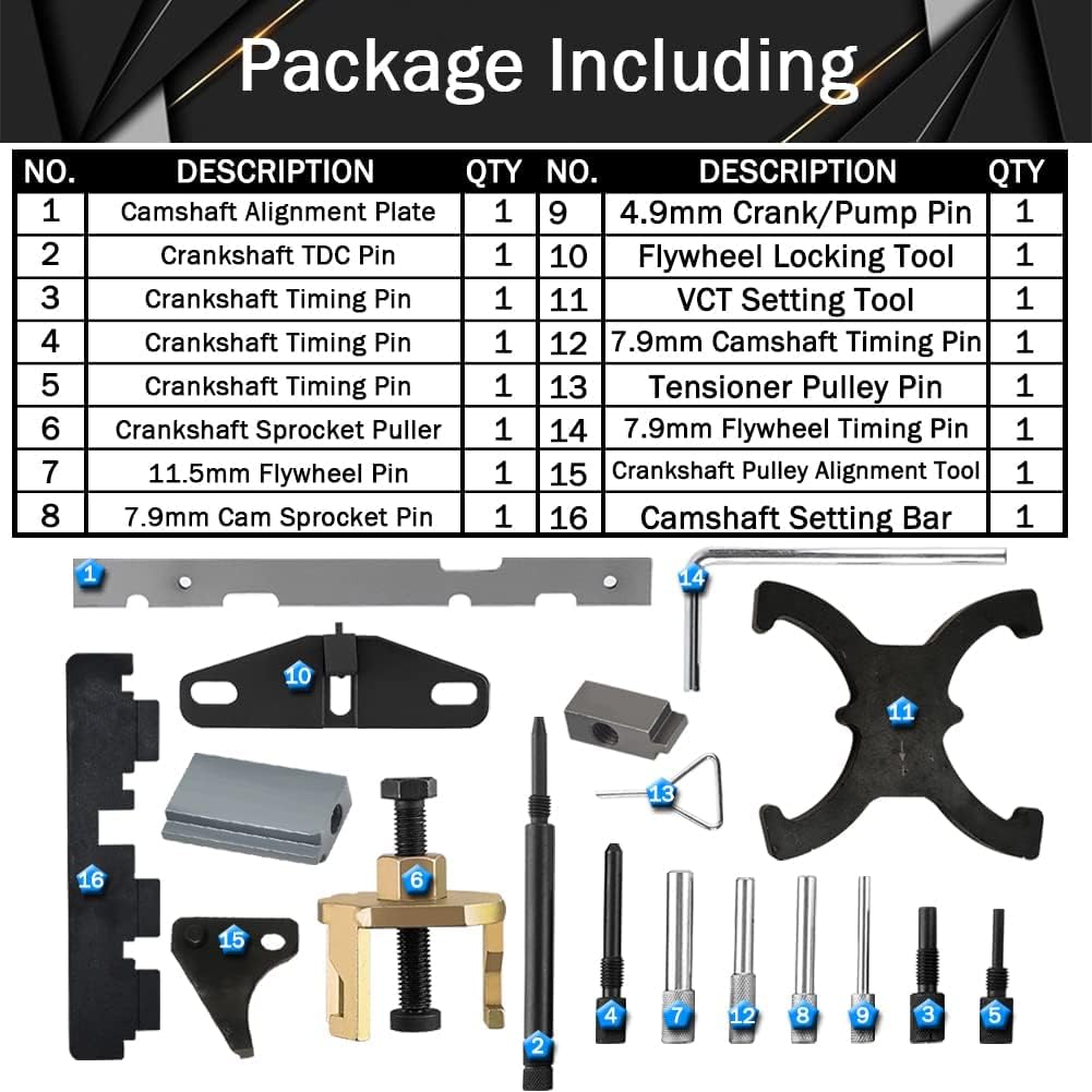 Engine Timing Tool Kit Camshaft Flywheel Locking Tool Set Pack of 2 E50215