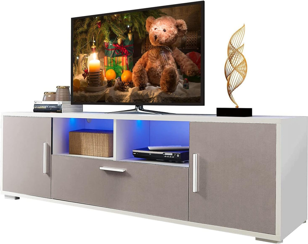 Black LED TV Stand with Storage Drawer F7916