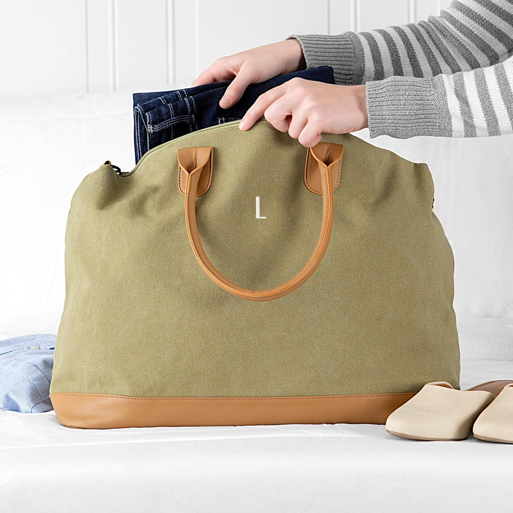 Green Washed Canvas Weekender X7172