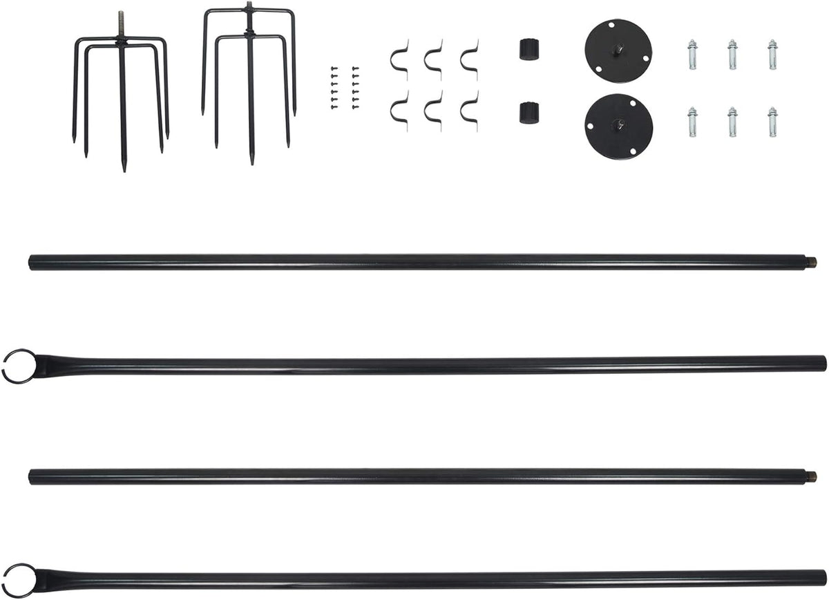 String Light Poles 2PCS 9FT Weather Resistant Stainless Steel C517004
