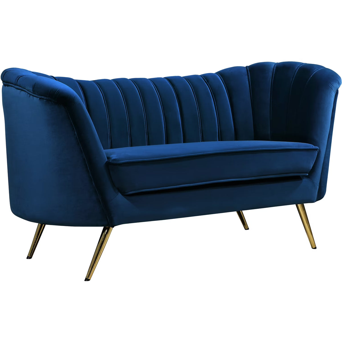 Navy Velvet Loveseat A97065