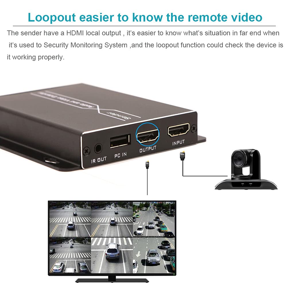 HDMI KVM Extender Over Ethernet Cable with Loop Out Function Q65796