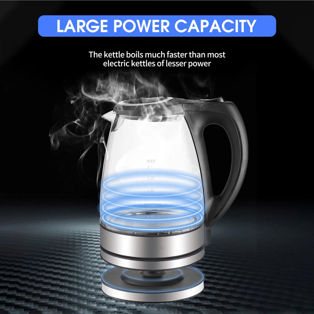 Electric Kettle 1.7L Glass with Auto Shut-Off Y8358