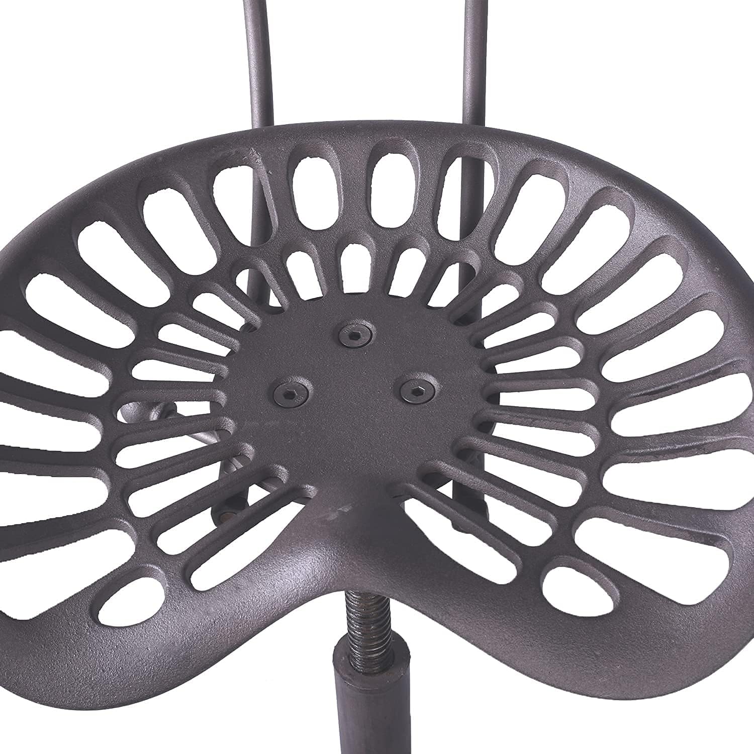 Rust Industrial Cast Iron Tractor Seat Bar Stool with Back R10384