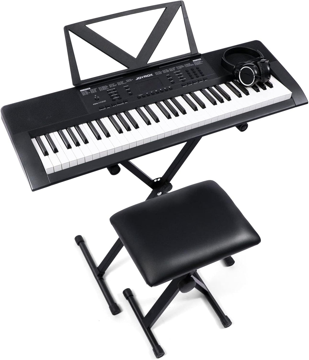 61 Key Keyboard Piano with Stand, Bench, Headphones, Speakers L90454