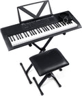 61 Key Keyboard Piano with Stand, Bench, Headphones, Speakers L90454
