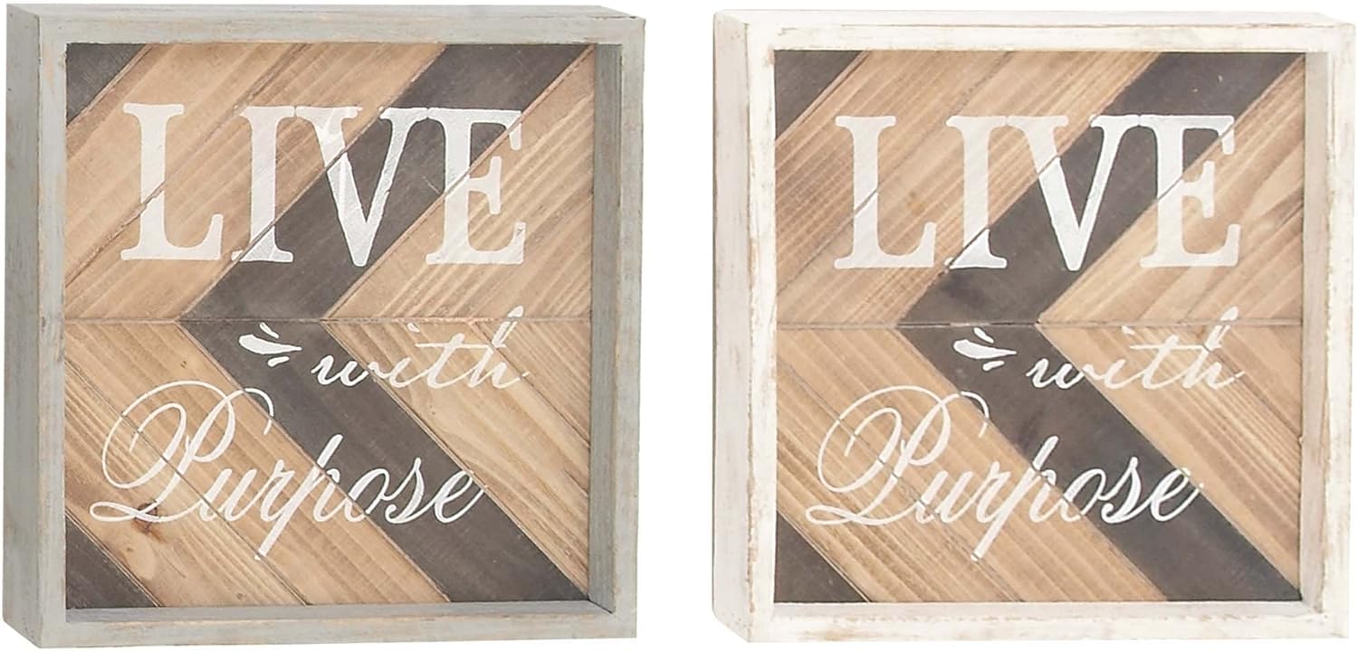 Geometrical Wooden Wall Decor Set of 3, 15 in x 15 in N656992