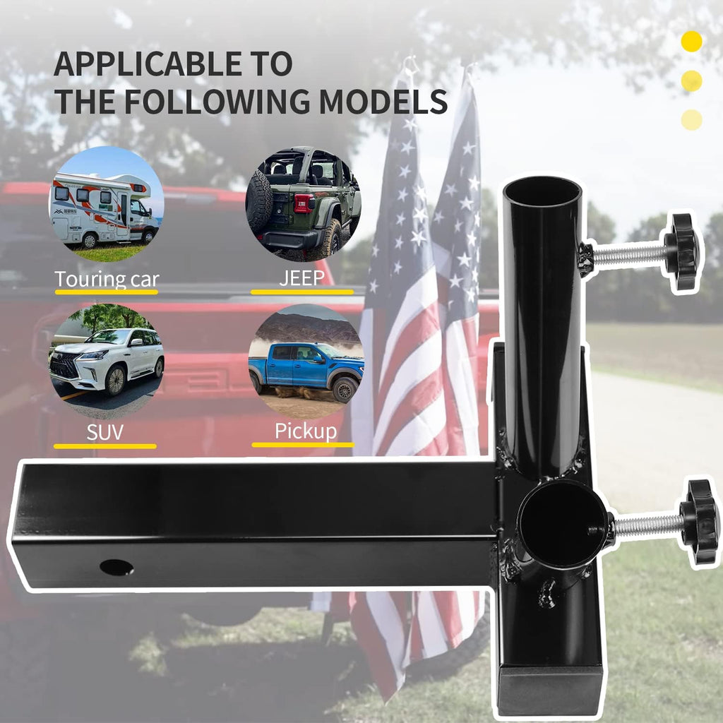 Dual Flagpole Holder for 2-Inch Hitch Receivers B956459