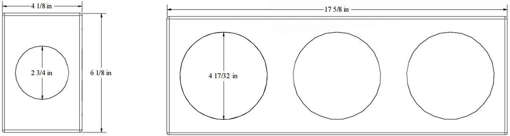 Triple 4 Round Steel Tail Light Box with Side Marker C407720