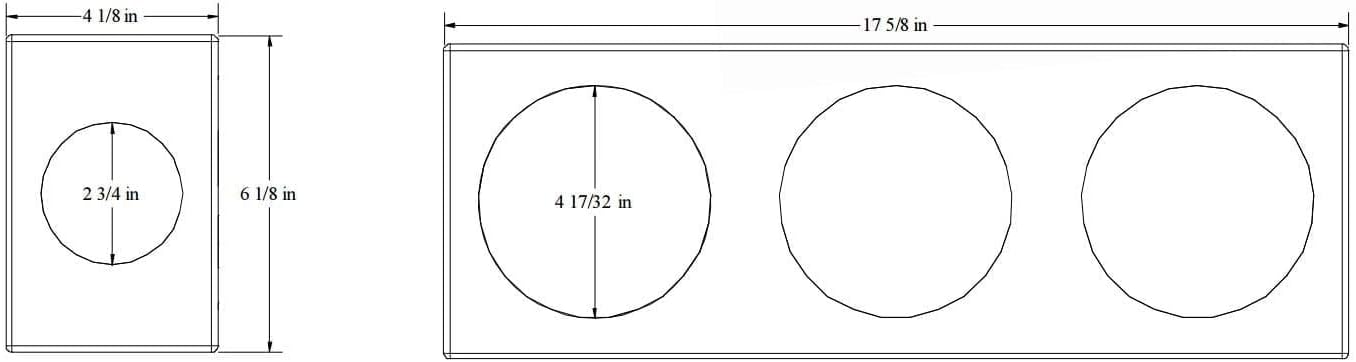 Triple 4 Round Steel Tail Light Box with Side Marker C407720