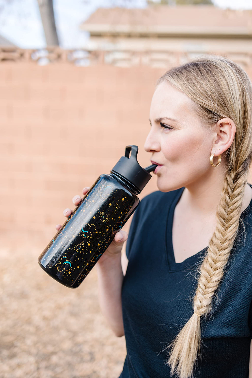 32oz Insulated Stainless Steel Water Bottle with Straw Lid T152