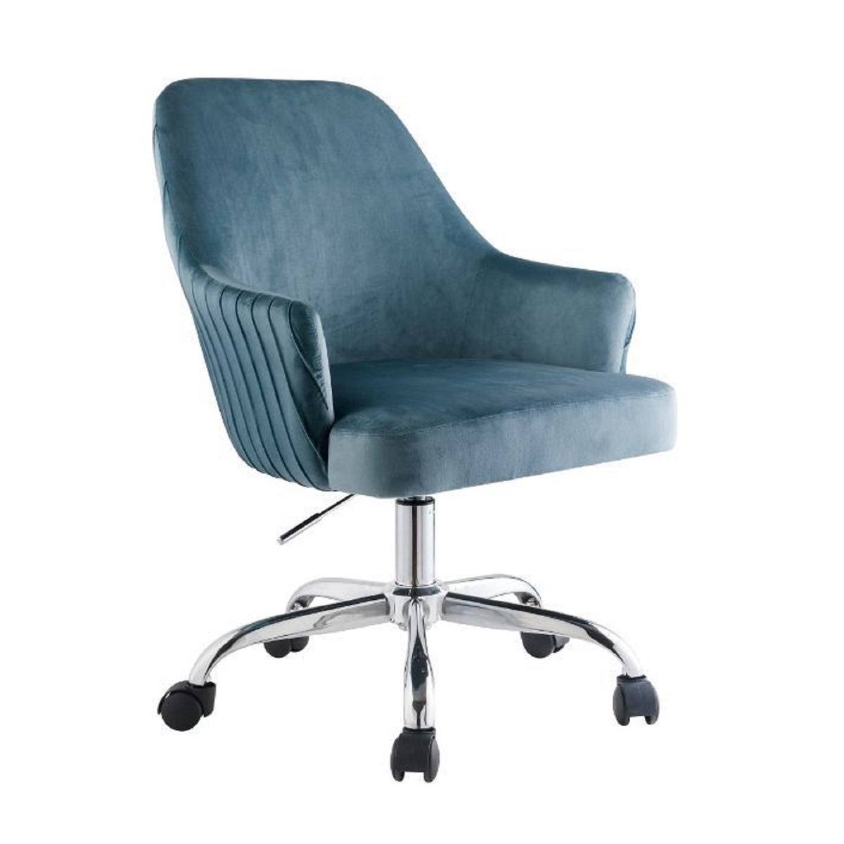 Blue Velvet Adjustable Swivel Office Chair G278