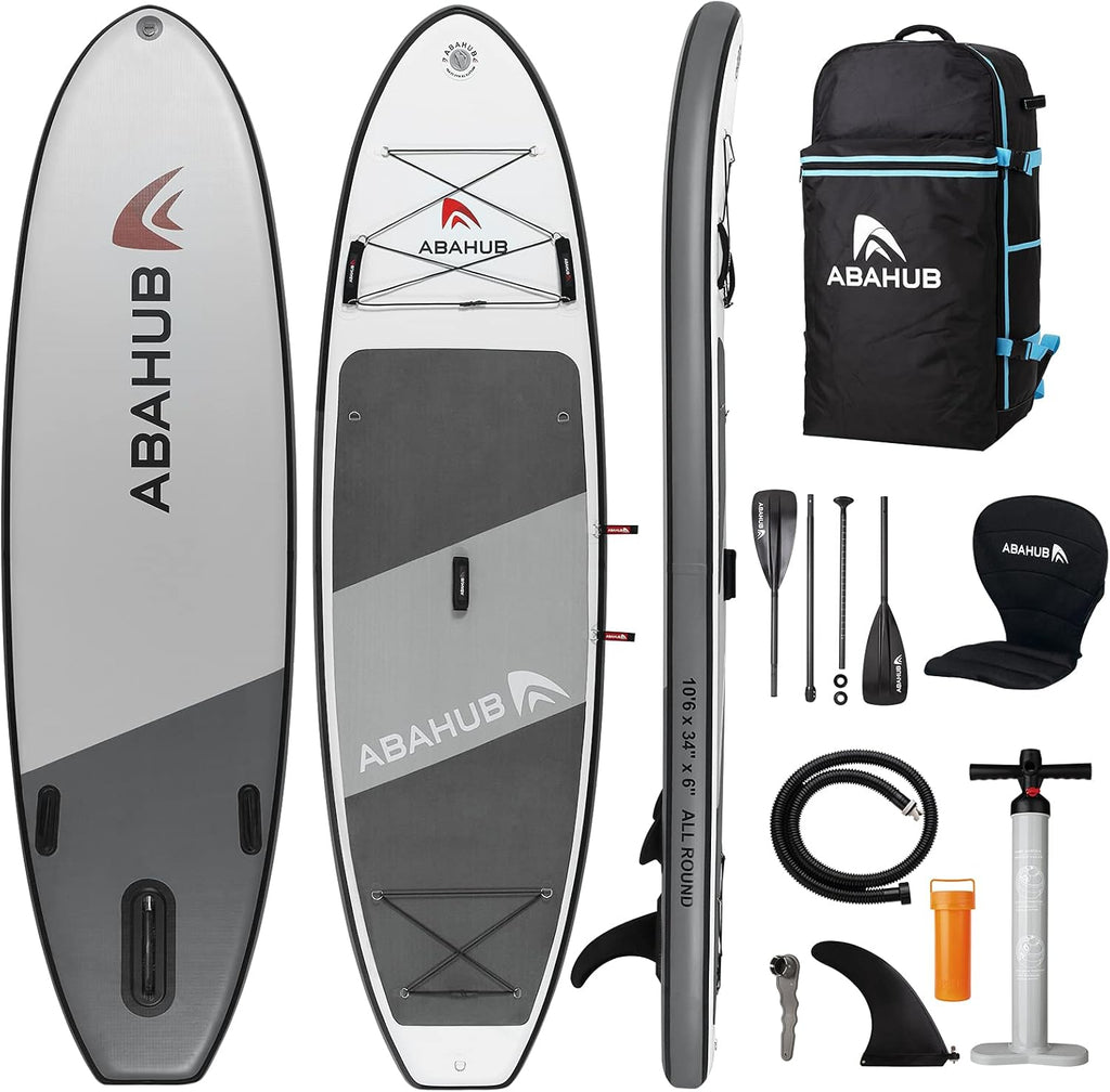 Inflatable SUP Standup Paddleboard with Adjustable 4 Piece 2 in 1 Paddle and Kayak Seat D4469