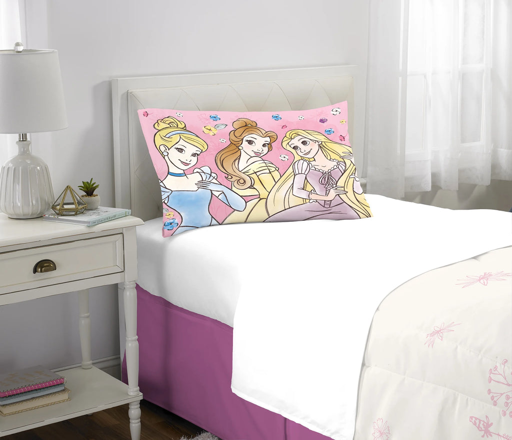 Pink and White Reversible Kids Comforter and Sham Set E171