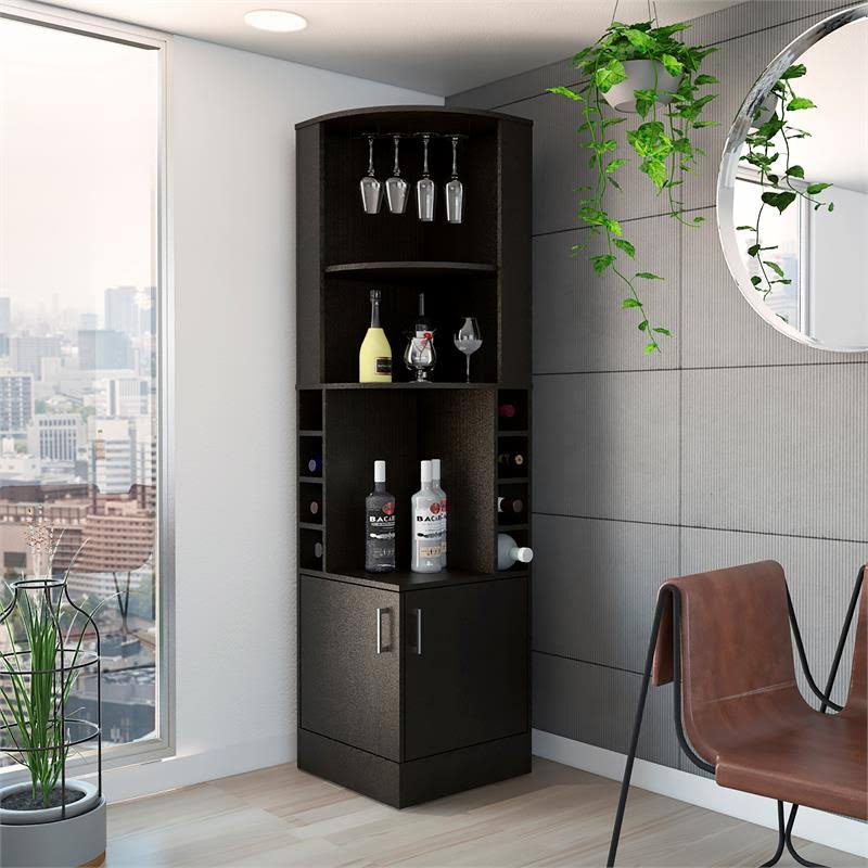 Black Corner Bar Cabinet Z7635