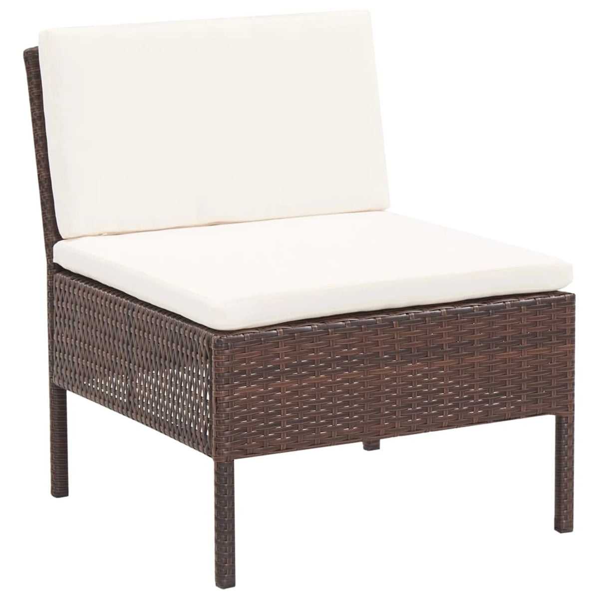 3 Piece Brown Poly Rattan Patio Conversation Sofa Set N65996