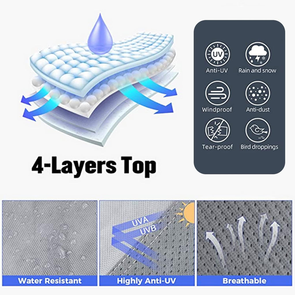 RV Cover, Extra-Thick 4 Layers Anti-UV Top Panel, Fits 33'- 37' Motorhome Y70279