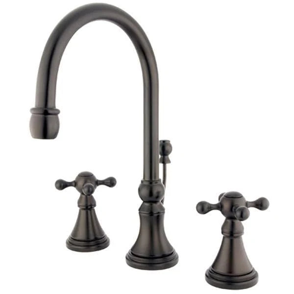 Polished Chrome Widespread Lavatory Faucet with Brass Pop-Up I471