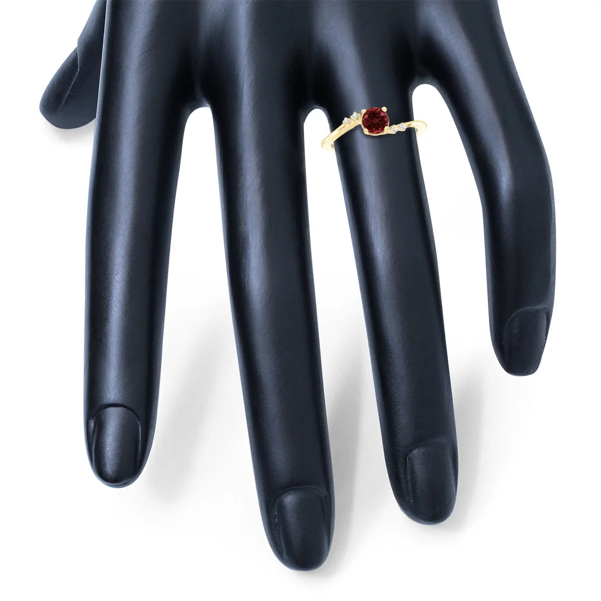 Garnet and Diamond Ring in 10K Yellow Gold Y449738