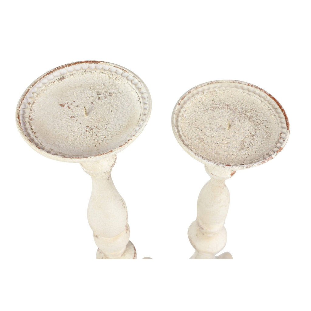 Vintage White Metal Candle Holders, Set of 2 K59240