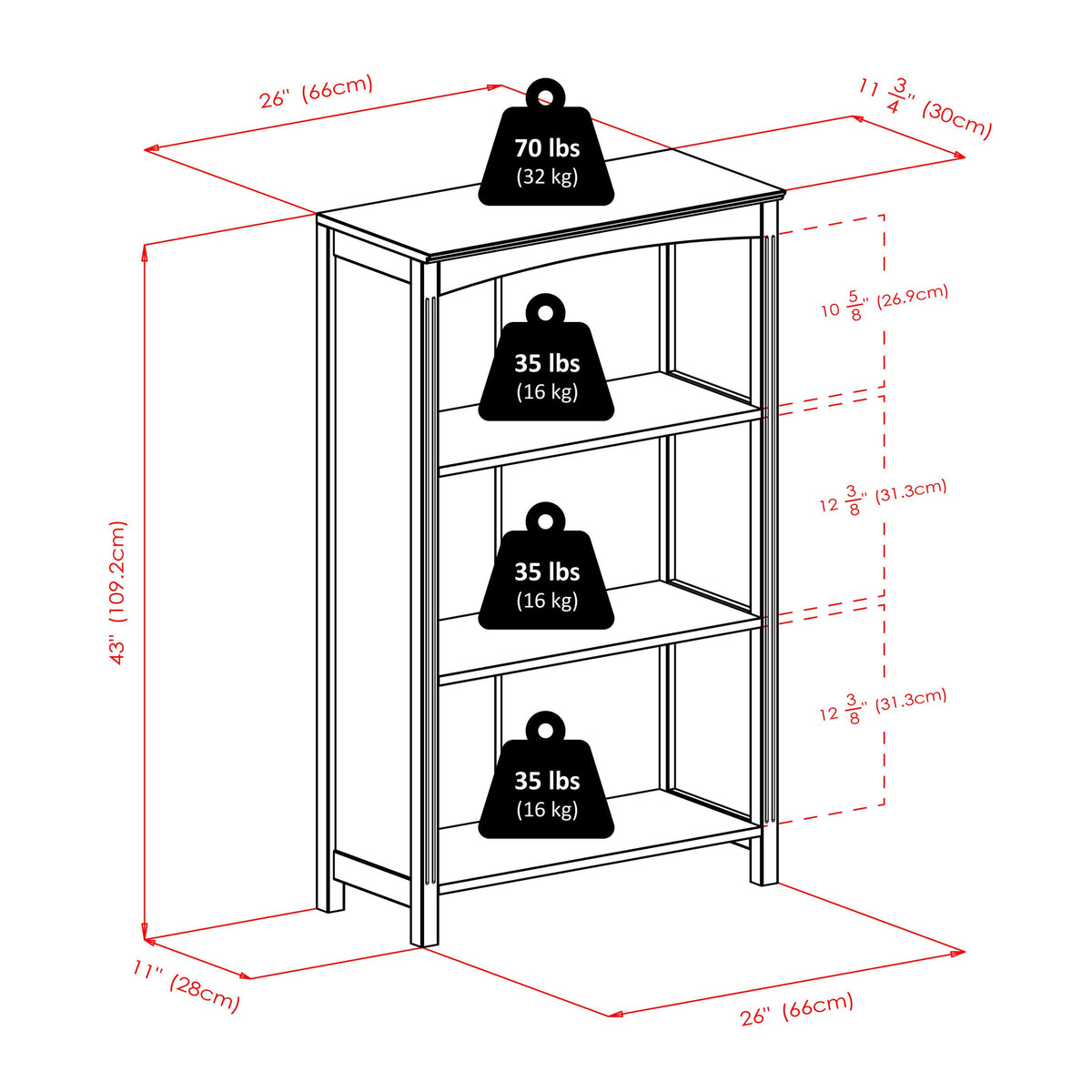Espresso 5 Tier Storage Shelf S709542