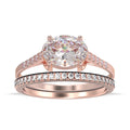 2.00 Carat Oval Cut Diamond Moissanite Engagement Ring in 10k Solid Rose Gold A717885