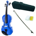 Blue Solidwood Violin with Brazilwood Bow and Case O86049