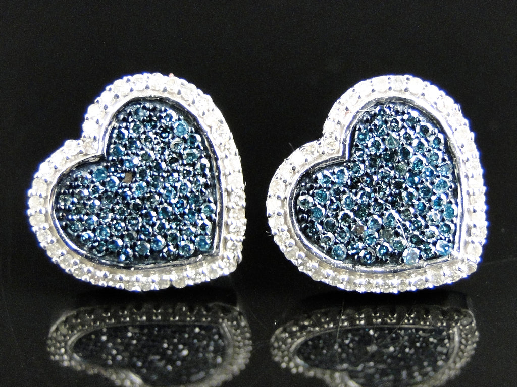 14k White Gold Diamond Heart Earring E14393