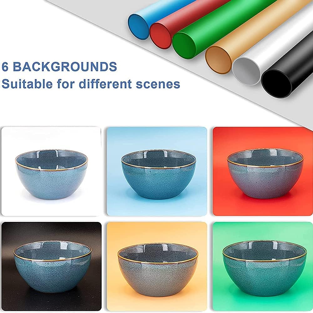 Photo Studio Light Box 24 x 24 Inch Photography Shooting Tent Kit with LED Lights, Carry Bag and 3 Color Backdrops R85745