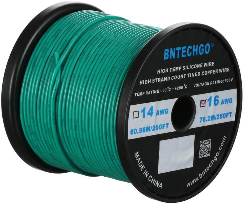 16 Gauge Silicone Wire Spool 500 ft Black Flexible 16 AWG Stranded Tinned Copper Wire Q87349