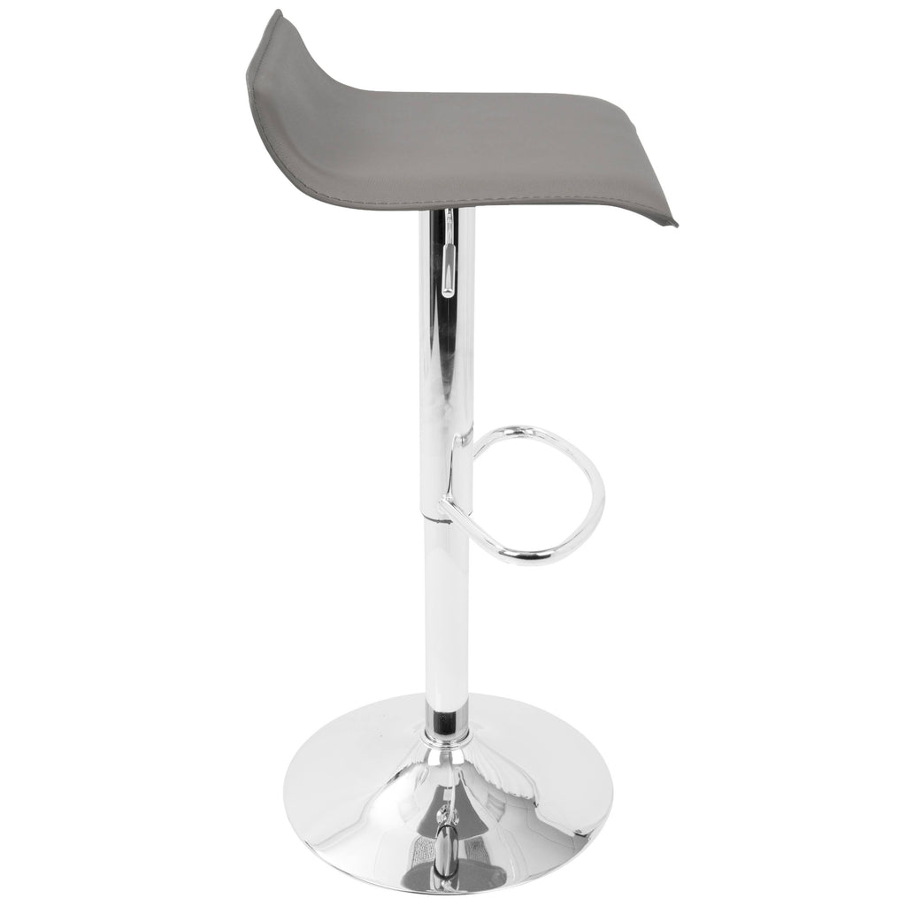Grey Adjustable Barstool Set of 2 F86873