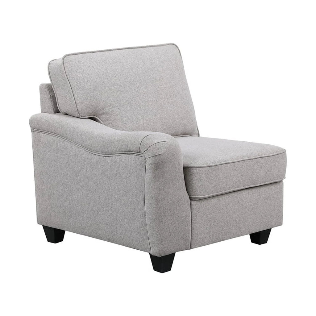 Dark Gray Linen 7Pc Modular Sectional Sofa Chaise and Ottoman I78123