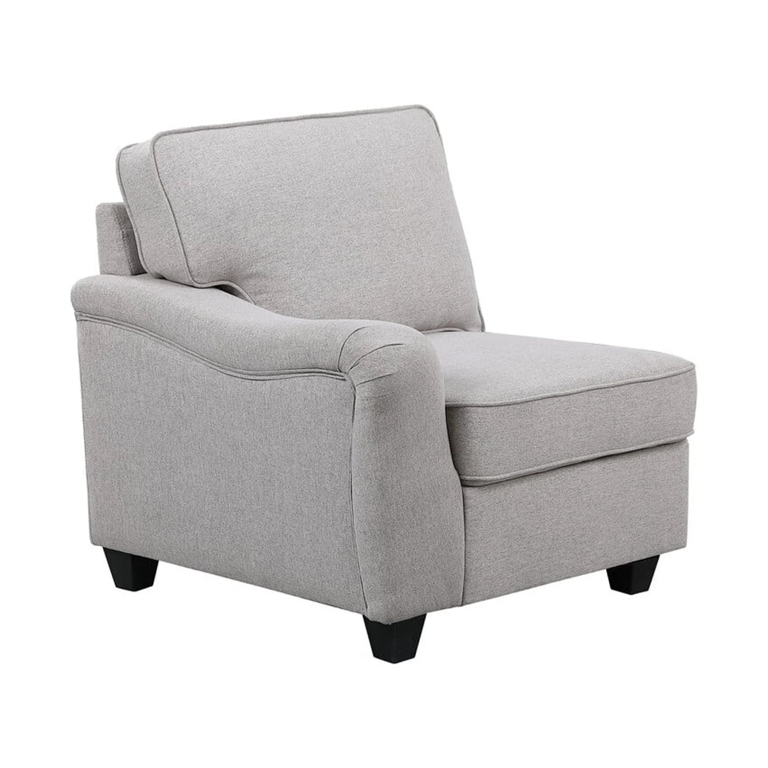 Dark Gray Linen 7Pc Modular Sectional Sofa Chaise and Ottoman I78123