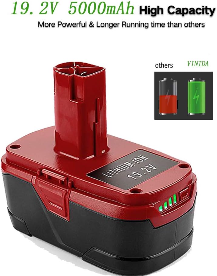 2 Pack 4000mAh Replacement Lithium Battery for Craftsman 19.2 Volt C3 T89559
