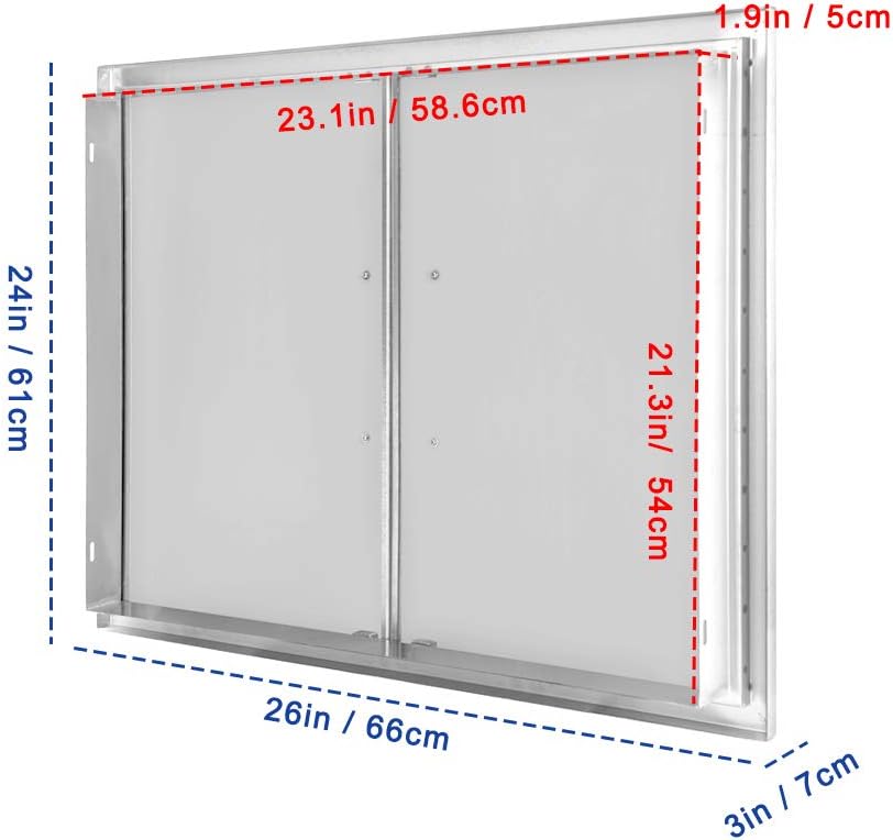 Stainless Steel Outdoor Kitchen Double Access Door X9422