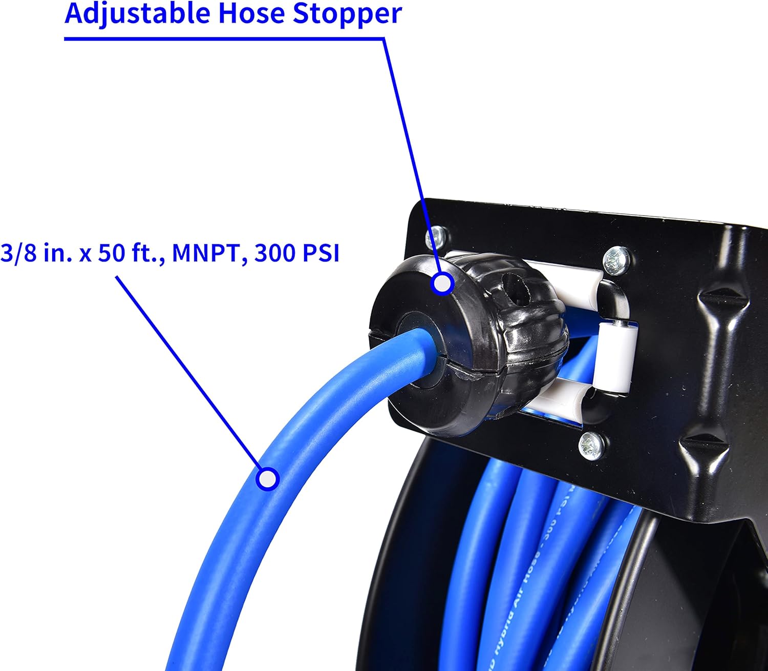Heavy Duty Retractable Air Hose Reel Wall Mount 3/8" Hybrid Hose R647835