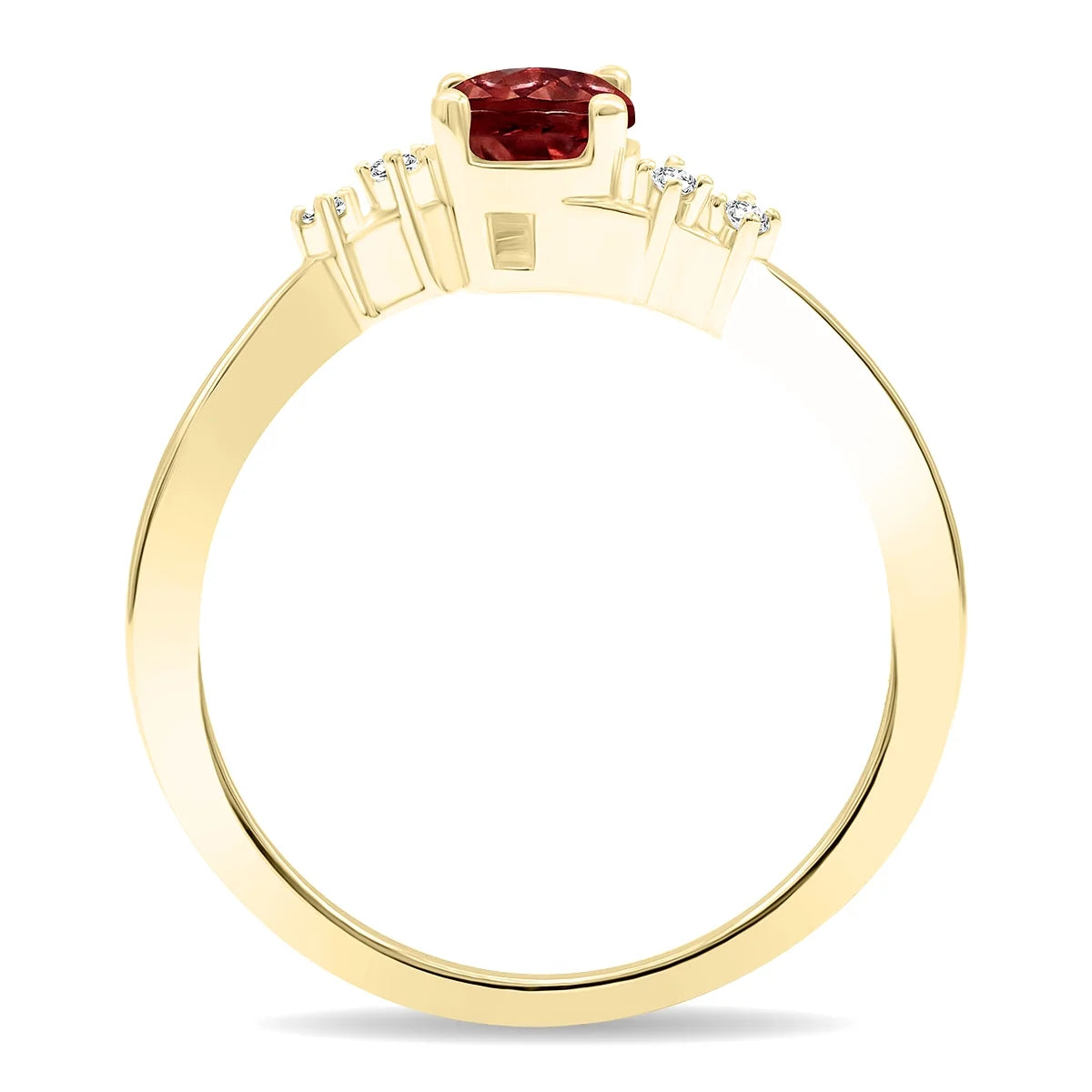 Garnet and Diamond Ring in 10K Yellow Gold Y449738